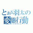 とある羽太の変態行動（いつものこと）