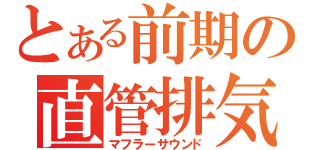 とある前期の直管排気（マフラーサウンド）