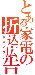 とある家電の折込広告（アマイワナ）