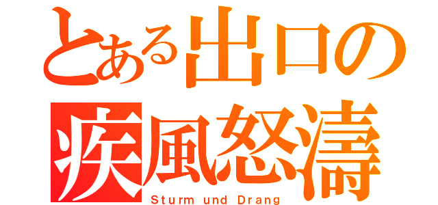 とある出口の疾風怒濤（Ｓｔｕｒｍ ｕｎｄ Ｄｒａｎｇ）