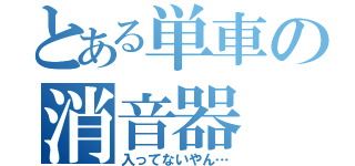 とある単車の消音器（入ってないやん…）