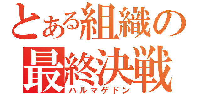 とある組織の最終決戦（ハルマゲドン）