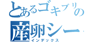 とあるゴキブリの産卵シーン（インデックス）