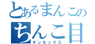 とあるまんこのちんこ目録（チンセックス）