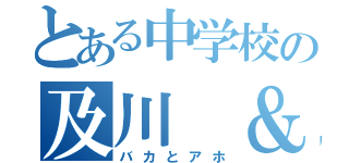 とある中学校の及川 ＆ 渡辺（バカとアホ）