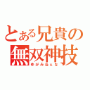 とある兄貴の無双神技（ゆがみねぇな）