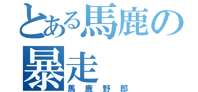 とある馬鹿の暴走（馬鹿野郎）