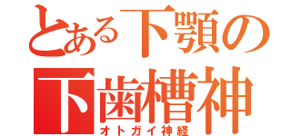 とある下顎の下歯槽神経（オトガイ神経）