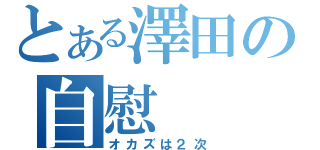 とある澤田の自慰（オカズは２次）