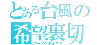 とある台風の希望裏切（ホープベタイヤド）