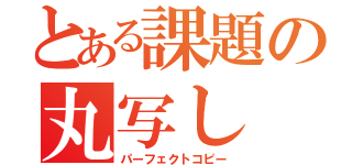 とある課題の丸写し（パーフェクトコピー）