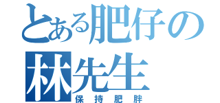 とある肥仔の林先生（保持肥胖）