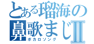 とある瑠海の鼻歌まじりⅡ（ボカロソング）