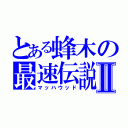 とある蜂木の最速伝説Ⅱ（マッハウッド）