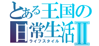 とある王国の日常生活Ⅱ（ライフスタイル）