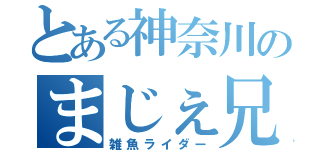 とある神奈川のまじぇ兄（雑魚ライダー）