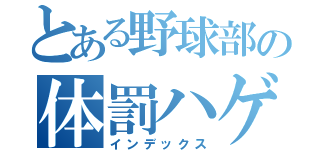 とある野球部の体罰ハゲ教師（インデックス）