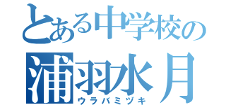 とある中学校の浦羽水月（ウラバミヅキ）