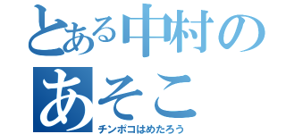 とある中村のあそこ（チンポコはめたろう）