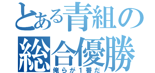 とある青組の総合優勝（俺らが１番だ）