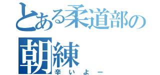 とある柔道部の朝練（辛いよー）