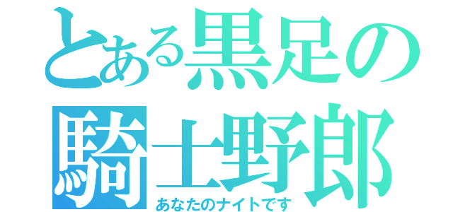 とある黒足の騎士野郎（あなたのナイトです）