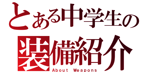 とある中学生の装備紹介（Ａｂｏｕｔ Ｗｅａｐｏｎｓ）