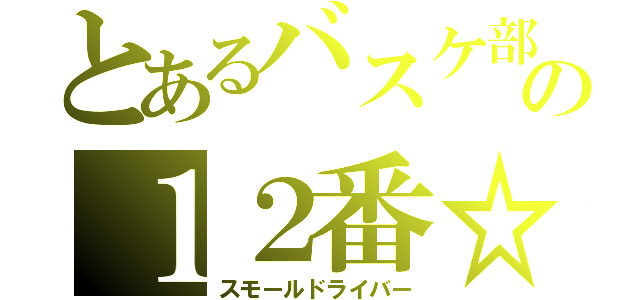 とあるバスケ部の１２番☆（スモールドライバー）