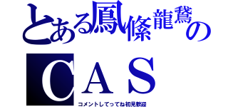 とある鳳絛龍鵞のＣＡＳ（コメントしてってね初見歓迎）