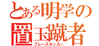 とある明学の置玉蹴者（プレースキッカー）