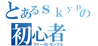 とあるｓｋｙｐｅの初心者（ファーストサンプル）