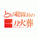 とある総隊長の一刀火葬（リストカット）