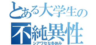 とある大学生の不純異性交遊（シアワセな冬休み）