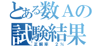 とある数Ａの試験結果（正解率 ２％）