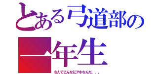 とある弓道部の一年生（なんでこんなにアホなんだ、、、）