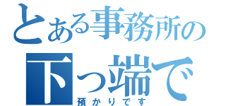 とある事務所の下っ端です（預かりです）