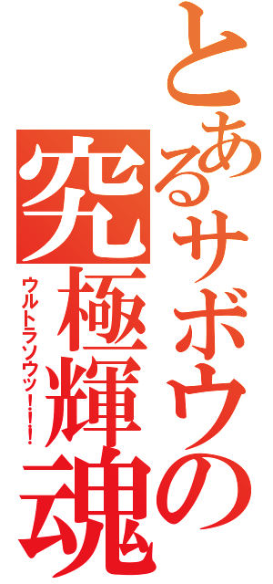 とあるサボウの究極輝魂（ウルトラソウッ！！！）