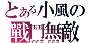 とある小風の戰鬥無敵（碎碎念啊碎碎念）