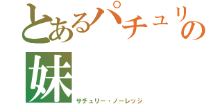 とあるパチュリーの妹（サチュリー・ノーレッジ）