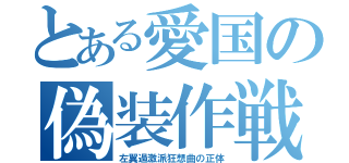 とある愛国の偽装作戦（左翼過激派狂想曲の正体）