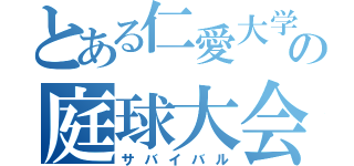 とある仁愛大学の庭球大会（サバイバル）