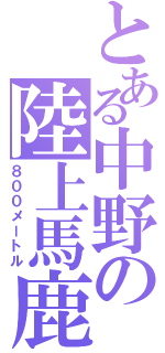 とある中野の陸上馬鹿（８００メートル）