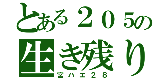 とある２０５の生き残り（宮ハエ２８）