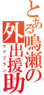 とある鳴瀬の外出援助（ケアプラン）