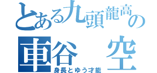 とある九頭龍高校の車谷 空（身長とゆう才能）