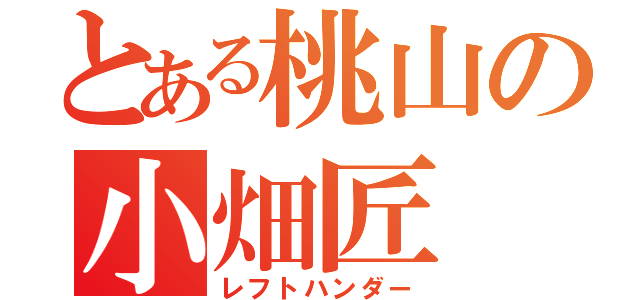 とある桃山の小畑匠（レフトハンダー）