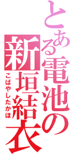 とある電池の新垣結衣（こばやしたかほ）