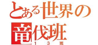 とある世界の竜伐班（１３班）