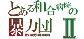 とある和合病院の暴力団Ⅱ（愛知県愛知郡東郷町）