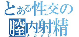 とある性交の膣内射精（ナカダシ）